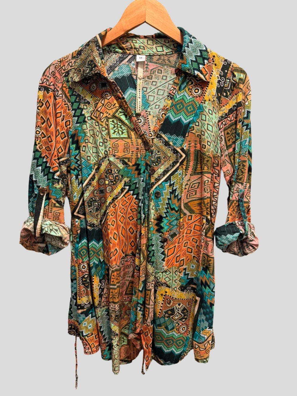 Uncle Frank Boho Geometric Tunic Top | Size Medium